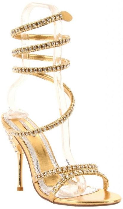 ... RHINESTONE DIAMANTE SPIRAL LEG WRAP HIGH HEEL SANDALS size 3-8 | eBay